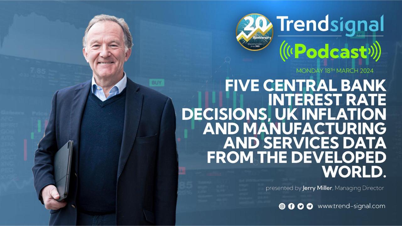Podcast: Five central bank interest rate decisions, UK inflation and manufacturing and services data from the developed world.